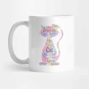 Cat Kitten Silhouette Shape Text Word Cloud Mug